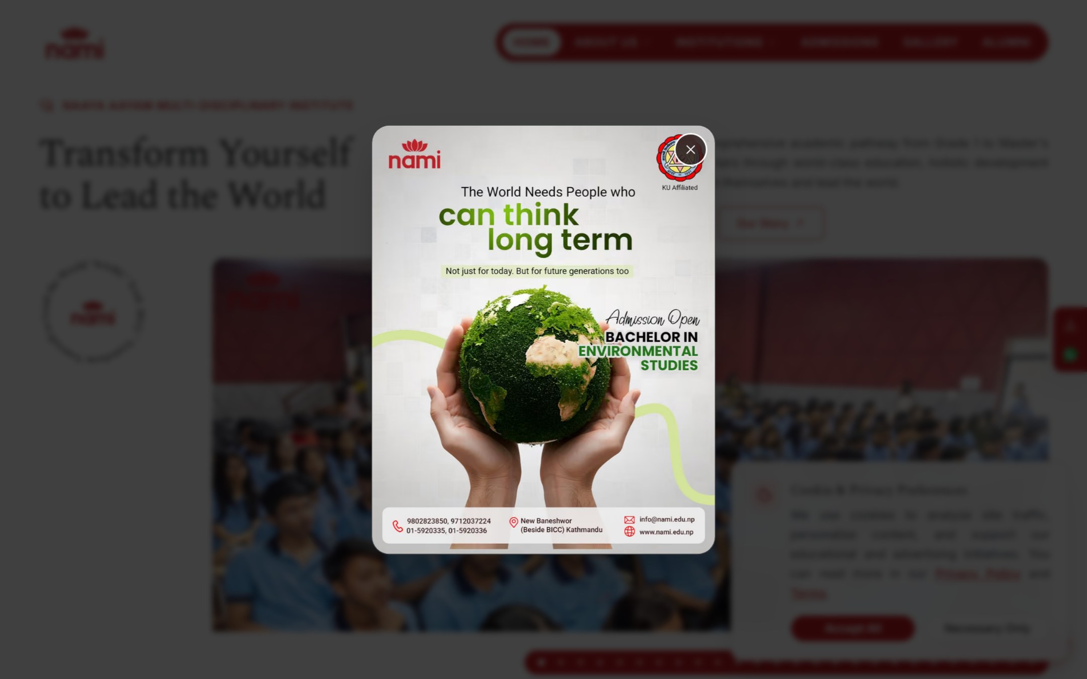 NAMI College Live Production Website